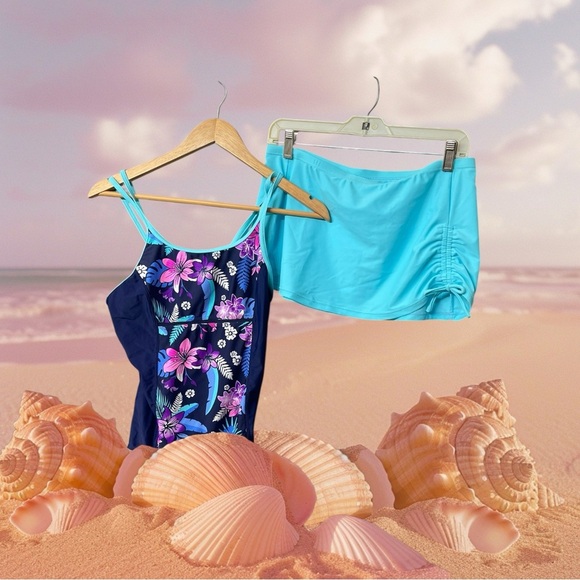 New ZeroXposur Double Strap Swimsuit with Skirt in Regular size 16.5 - Picture 10 of 16